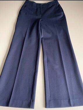 Boden Navy Wide-Leg Trousers